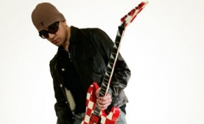 Dave Sharman and his red checkerboard Jackson